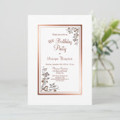 バラ金ゴールド縁どフローラ18th誕生日パーティー 招待状 (スタンド正面)