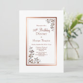 バラ金ゴールド縁どフローラ30th誕生日ディナーパーティー 招待状 (スタンド正面)