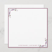 バラ金ゴールド縁どフローラ ノートカード (正面/裏面)