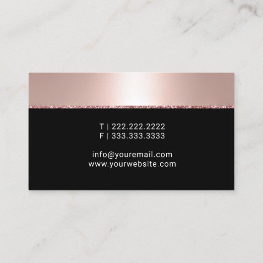 バラ金ゴールド縁どメイクアーティスト美容師サロン 名刺 (裏面)