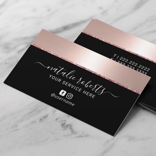 バラ金ゴールド縁どメイクアーティスト美容師サロン 名刺