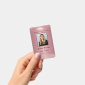 バラ金ゴールド署名エレガンス従業員ID バッジ (手持ち)