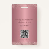 バラ金ゴールド署名エレガンス従業員ID バッジ (裏面)