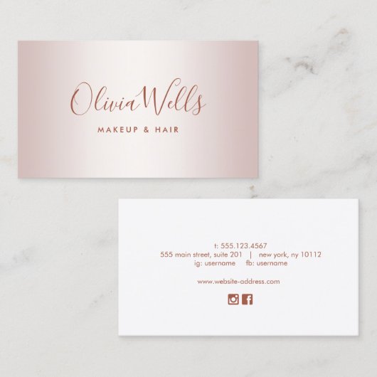 バラ金ゴールド署名スクリプトソーシャルメディアビジネスC 名刺 (正面/裏面)