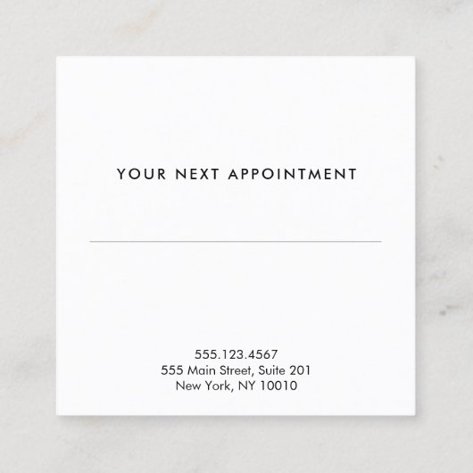 バラ金ゴールド美しいサロンアポイントメントアラーム 予約カード (裏面)