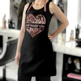 バラ金ゴールド美しいサロンツールハート美容師 エプロン