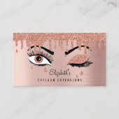 バラ金ゴールド美しいメイクアップアーティストまつ毛QRコード 名刺 (正面)