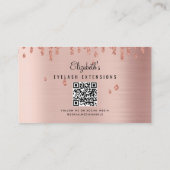 バラ金ゴールド美しいメイクアップアーティスト睫毛ロイヤリティ 名刺 (裏面)