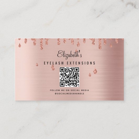 バラ金ゴールド美しいメイクアップアーティスト睫毛ロイヤリティ 名刺 (裏面)