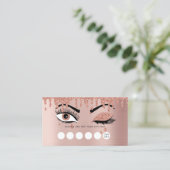 バラ金ゴールド美しいメイクアップアーティスト睫毛ロイヤリティ 名刺 (スタンド正面)