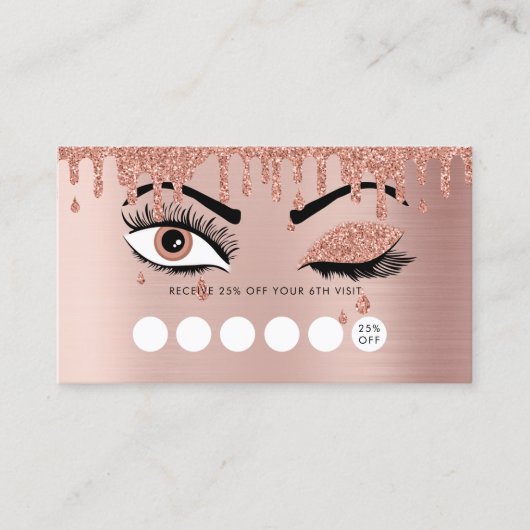 バラ金ゴールド美しいメイクアップアーティスト睫毛ロイヤリティ 名刺 (正面)