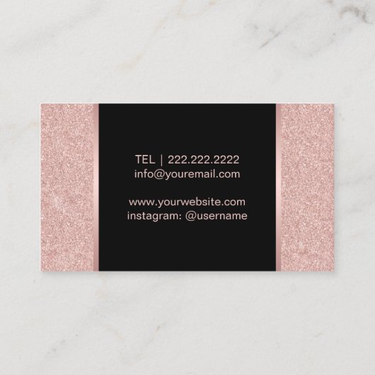 バラ金ゴールド美しいロゴメイクアップアーティスト美容師 名刺 (裏面)