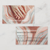 バラ金ゴールド美女メイクアップ爪、 ネイル 名刺 (正面/裏面)