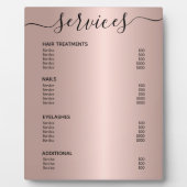 バラ金ゴールド美容師サロンサービス価格表 フォトプラーク (正面)