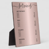 バラ金ゴールド美容師サロンサービス価格表 フォトプラーク (側面)