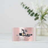 バラ金ゴールド美容師サロンツール美しい 名刺 (スタンド正面)