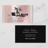 バラ金ゴールド美容師サロンツール美しい 名刺 (正面/裏面)