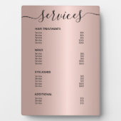 バラ金ゴールド美容師サロン価格表メニュー フォトプラーク (正面)