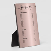 バラ金ゴールド美容師サロン価格表メニュー フォトプラーク (側面)