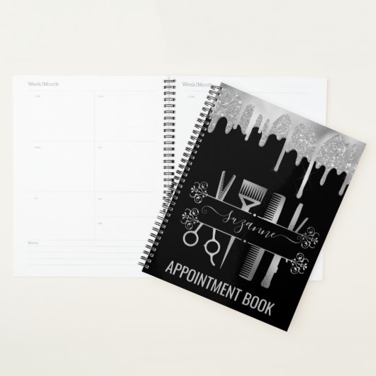 バラ金ゴールド美容師ヘアスタイリストヘアグリッター プランナー手帳 (ディスプレー)