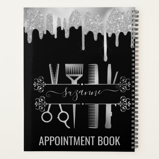 バラ金ゴールド美容師ヘアスタイリストヘアグリッター プランナー手帳 (裏面)