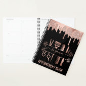 バラ金ゴールド美容師ヘアスタイリストヘアグリッター プランナー手帳 (ディスプレー)