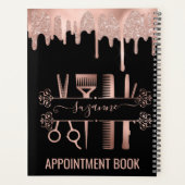 バラ金ゴールド美容師ヘアスタイリストヘアグリッター プランナー手帳 (裏面)