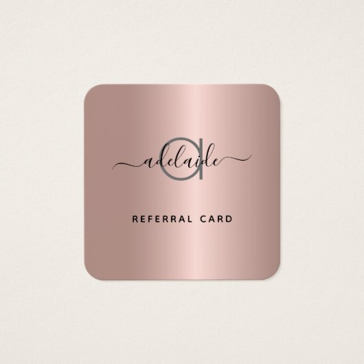 バラ金ゴールド美容師メイクアップアーティスト紹介カード (正面)