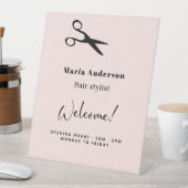 バラ金ゴールド美容師開館時間へようこそ 台座サイン (インサイチュ)