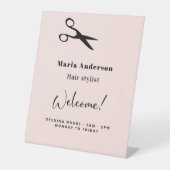 バラ金ゴールド美容師開館時間へようこそ 台座サイン (正面)