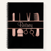 バラ金ゴールド美容師 パーソナライズされた ノートブック (正面)