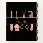 バラ金ゴールド美容師 パーソナライズされた ノートブック (裏面)