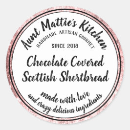 バラ金ゴールド職人ハンドメイドグルメ食品ラベル ラウンドシール