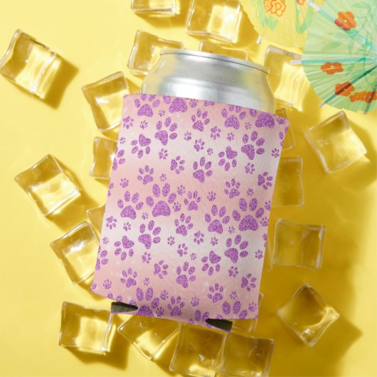 バラ金ゴールド背景パープルグリッターポープリント 缶クーラー (インサイチュ 夏)