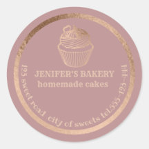 バラ金ゴールド自家製のカップケーキとお菓子パッケージ