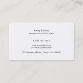 バラ金ゴールド色ストライプの紫モダンシック2 名刺 (裏面)