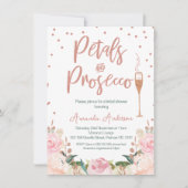 バラ金ゴールド花びらプロセッコブライダルシャワー 招待状 (正面)