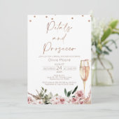 バラ金ゴールド花びらプロセッコボホブライダルシャワー 招待状 (スタンド正面)