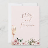 バラ金ゴールド花びらプロセッコボホブライダルシャワー 招待状 (裏面)