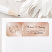 バラ金ゴールド花ハート ラベル (インサイチュ)