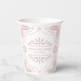 バラ金ゴールド花ホワイトパペルピカドベイビーシャワー 紙コップ