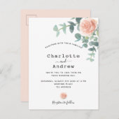 バラ金ゴールド花ユーカリ結婚の緑 ポストカード (正面/裏面)