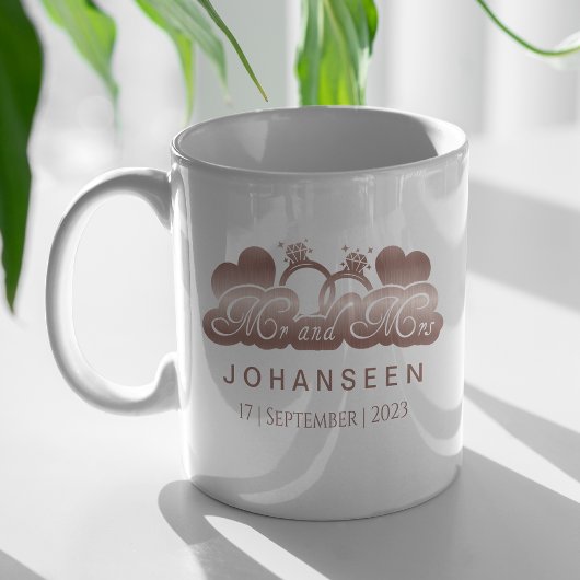 バラ金ゴールド花嫁エレガント結婚式のプレゼント コーヒーマグカップ