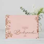 バラ金ゴールド花嫁プロポーザル植物体実在枠 箔招待状 (立ち正面)