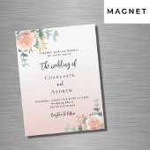 バラ金ゴールド花模様グリーンラグジュアリー結婚ズ マグネット招待状