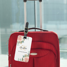 バラ金ゴールド花模様モノグラムエレガント ラゲッジタグ