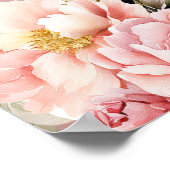 バラ金ゴールド花模様レース誕生日ウェルカムサイン ポスター (角)