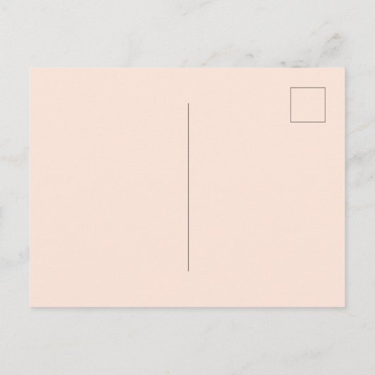 バラ金ゴールド花模様結婚桃 インビテーションポストカード (裏面)