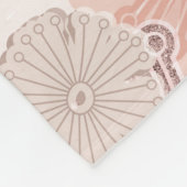 バラ金ゴールド花模様 フリースブランケット (角)