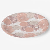 バラ金ゴールド花模様 ペーパープレート (アングル)